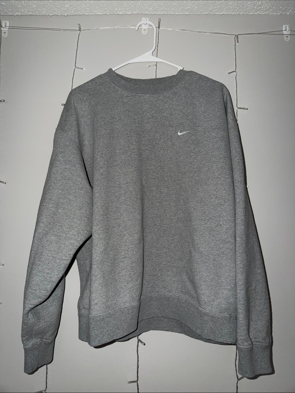 Nike Gray Crewneck Sweatshirt with Small Swoosh